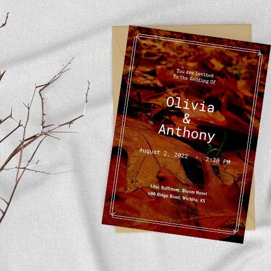 国素朴紅葉結婚式招待状 招待状