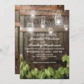 国素朴結婚 |バレルつる植物 招待状 (正面/裏面)