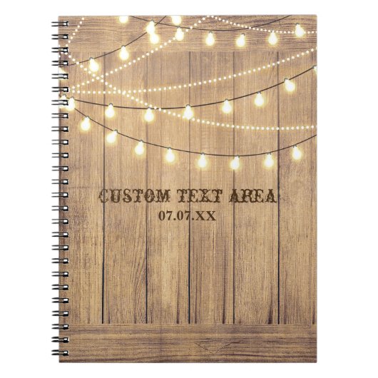 国素朴西部の木材と照明ジャーナル ノートブック (正面)