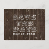 国素朴西部の結婚式の日付の種類を保存 案内ポストカード (正面)