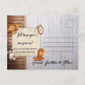 国素朴西部の結婚式の日付を保存 案内ポストカード (裏面)