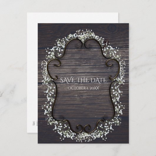 国素朴西部の赤ちゃんの息は日付を保存 案内ポストカード (正面/裏面)