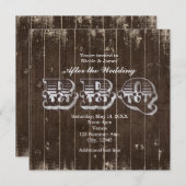 国素朴西部のBBQ結婚の後 招待状 (正面/裏面)