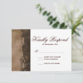 国素朴西部クロスウェディングRSVPカード 出欠カード (スタンド正面)
