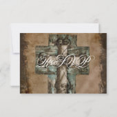 国素朴西部クロスウェディングRSVPカード 出欠カード (裏面)