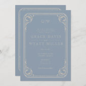 国素朴西部結婚の 招待状 (正面/裏面)