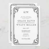 国素朴西部結婚の 招待状 (正面/裏面)