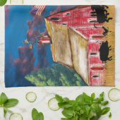 国素朴赤の動物舎 キッチンタオル (折り畳み)