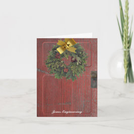 国素朴赤ドアとリース シーズンカード
