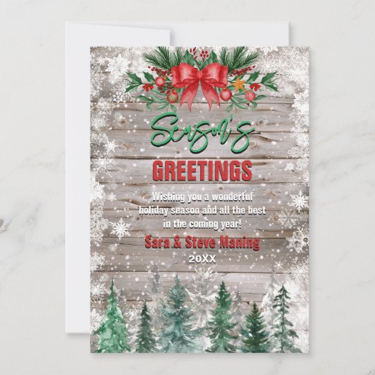 国素朴赤弓タイホリデークリスマス シーズンカード (正面)