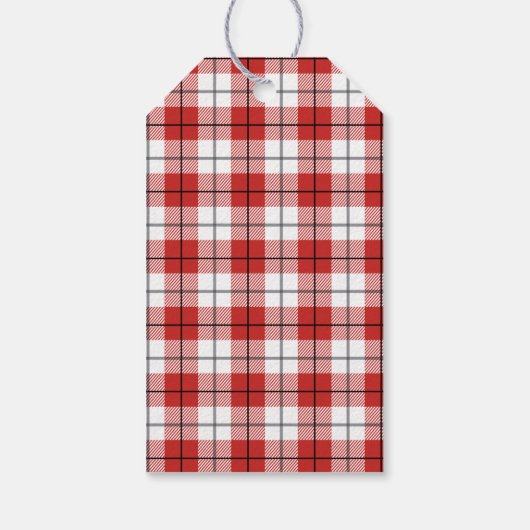 国素朴赤白と黒のフランネルパターン ギフトタグ (裏面)