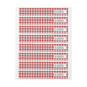 国素朴赤白と黒のフランネルパターン ラップアラウンドラベル (シート)