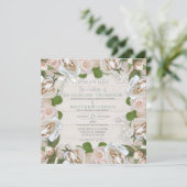 国素朴赤面バラフローラモダンリース 招待状 (スタンド正面)