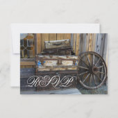 国素朴車のウェディングRSVPカード 出欠カード (裏面)