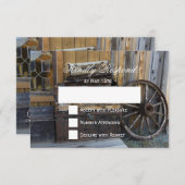 国素朴車のウェディングRSVPカード 出欠カード (正面/裏面)