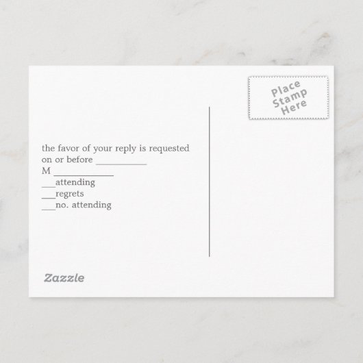 国素朴農赤い納屋の結婚式RSVP インビテーションポストカード (裏面)