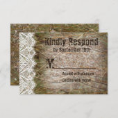 国素朴迷彩柄狩り結婚式RSVPカード 出欠カード (正面/裏面)