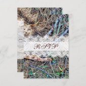 国素朴迷彩柄迷彩結婚式RSVPカード 出欠カード (正面/裏面)