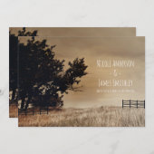 国素朴野の国ミニマルの結婚式 招待状 (正面/裏面)