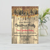 国素朴金ゴールドグリッターがクリスマスパーティーを乾燥 招待状 (スタンド正面)