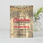 国素朴金ゴールドグリッターがクリスマスライトを乾燥 招待状 (スタンド正面)