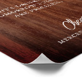 国素朴開バーパーソナライズされた結婚の ポスター (角)