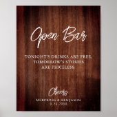 国素朴開バーパーソナライズされた結婚の ポスター (正面)