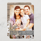 国素朴雪の結晶クリスマスフォトカード シーズンカード (正面/裏面)