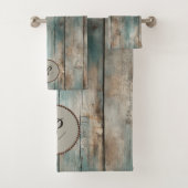 国素朴青擦り切れた木製柵タオルセット バスタオルセット (インサイチュ)