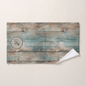 国素朴青擦り切れた木製柵タオルセット バスタオルセット (ハンドタオル)