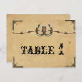 国素朴馬蹄鉄骨付きテーブル番号 ポストカード (正面/裏面)