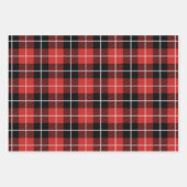 国素朴黒と赤のフランネルパターン ラッピングペーパーシート (正面2)