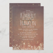 国素朴 |ナイトライトフィールド庭園の結婚式 招待状 (正面/裏面)