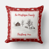 国素朴、家族名、クリスマス。 クッション (正面)