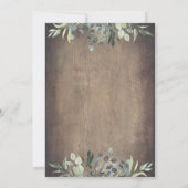 国素朴 |緑の金ゴールドフレームの卒業 招待状 (裏面)