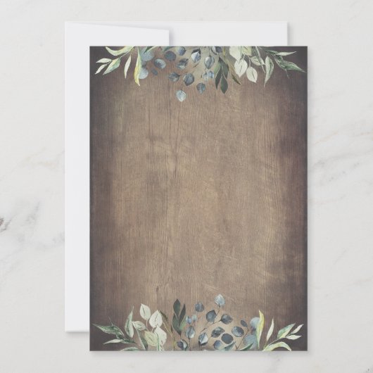 国素朴 |自然の庭の緑のバプテスマ 招待状 (裏面)