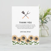 国素朴BBQひまわり赤ちゃんシャワー サンキューカード (スタンド正面)