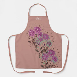 国紫モダンフローラモノグラムの エプロン