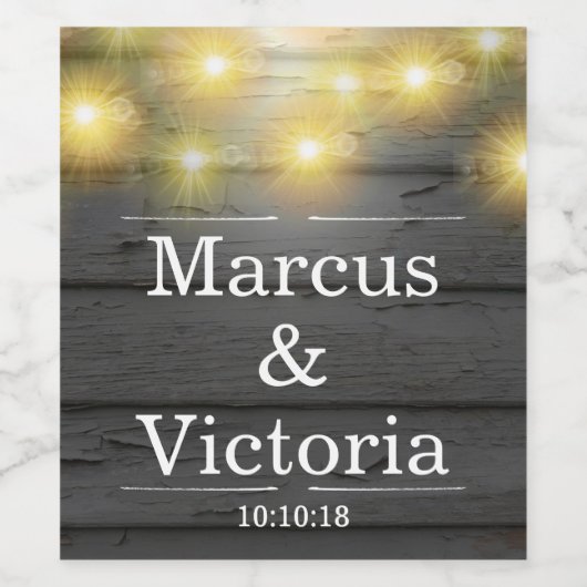 国結婚式のウェザー素朴ボード記念日 ワインラベル (シングルラベル)