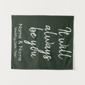 国結婚式の背景式ハンターグリーン タペストリー (正面(横))