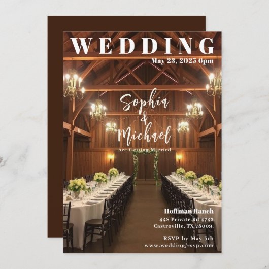 国結婚式の雑誌表紙 招待状 (正面/裏面)