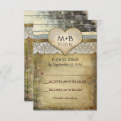 国結婚式のRSVPカード 出欠カード (正面/裏面)