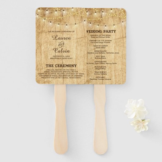 国結婚式プログラムファン ハンドファン (正面&裏面)