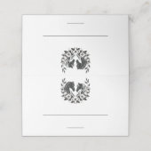 国結婚式 – ウマと花 プレイスカード (外部開封)