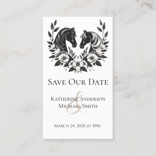 国結婚式 – ウマと花 名刺 (正面)