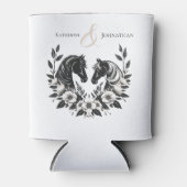 国結婚式 – ウマと花 缶クーラー (正面)