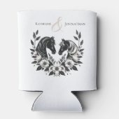 国結婚式 – ウマと花 缶クーラー (裏面)