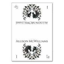 国結婚式 – 馬と花 – ベジタリアン テーブルナンバー