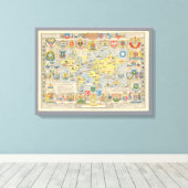 国統一されたの世界地図 キャンバスプリント (インサイチュ (ウッドフロア))