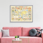 国統一されたの世界地図 キャンバスプリント (インサイチュ (リビング))